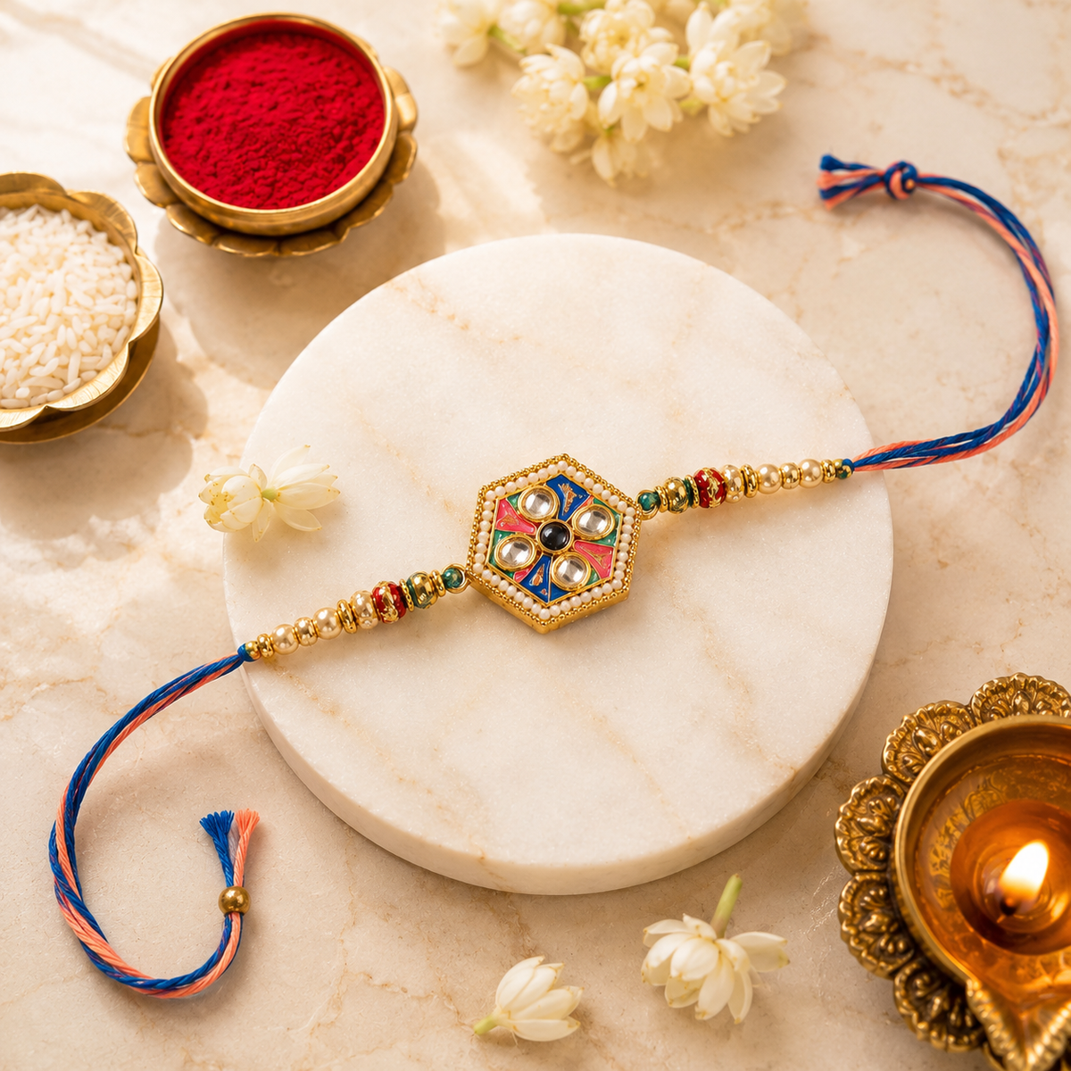 Premium Designer Meenakari Rakhi for Brother
