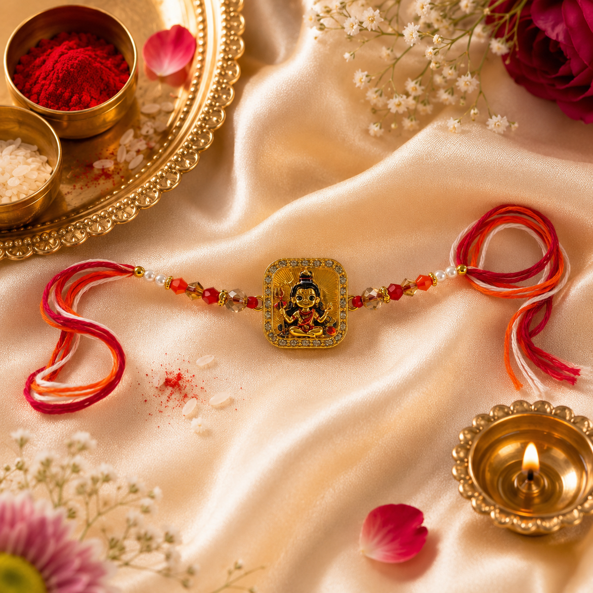 Premium Designer Rakhi | Lord Shiva Rakhi | Spiritual Rakhi | Luxury Raksha Bandhan Gift