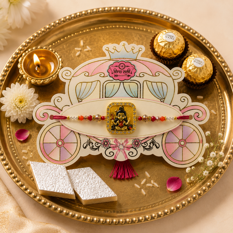 Premium Designer Rakhi | Lord Shiva Rakhi | Spiritual Rakhi | Luxury Raksha Bandhan Gift 2